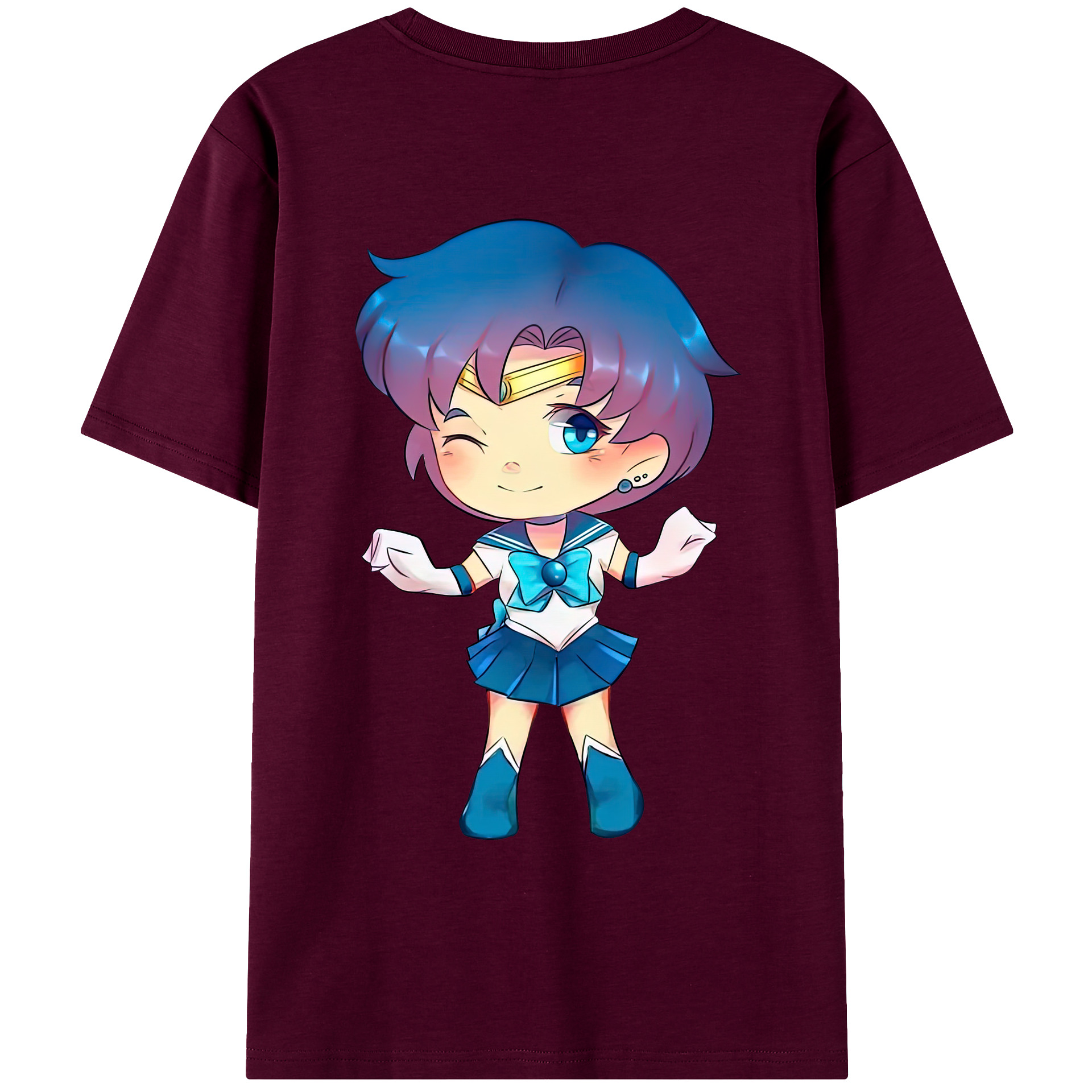 （画像用） 美少女戦士セーラームーン 水野 亜美 みずの あみ Sailor Moon Mizuno Ami レディース半袖Tシャツ(バックプリント)